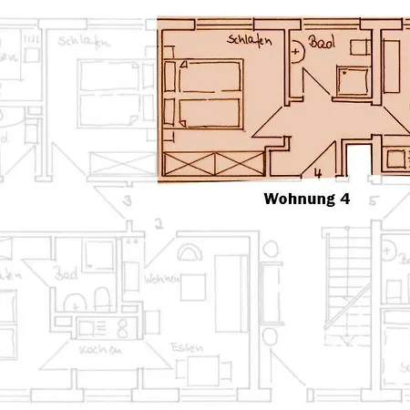 アパート Gaestehaus Am Deich *