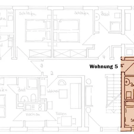 アパート Gaestehaus Am Deich ユイスト