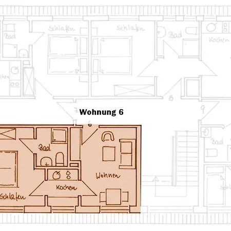 アパート Gaestehaus Am Deich *